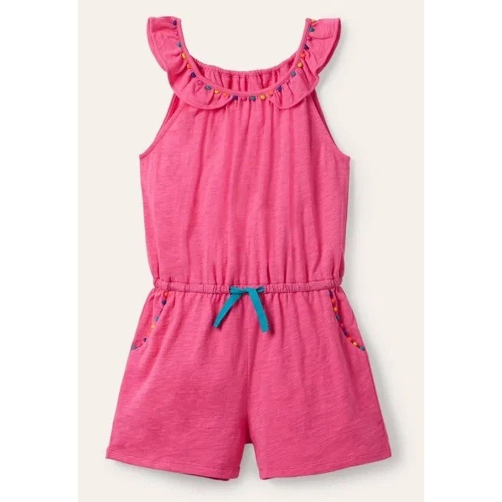 MINI BODEN‎ Charlie Pom Jersey Playsuit Romper Girls Size 11-12Y
